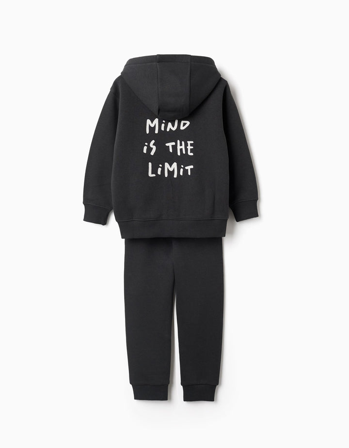 Chándal sudadera cremallera y capucha gris the mind is the limit - Imagen 2