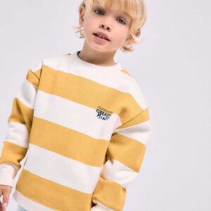 Sudadera rayas verde look niño