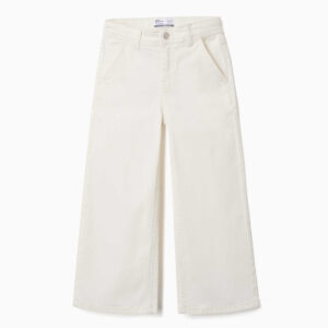 Pantalón wide leg blanco roto