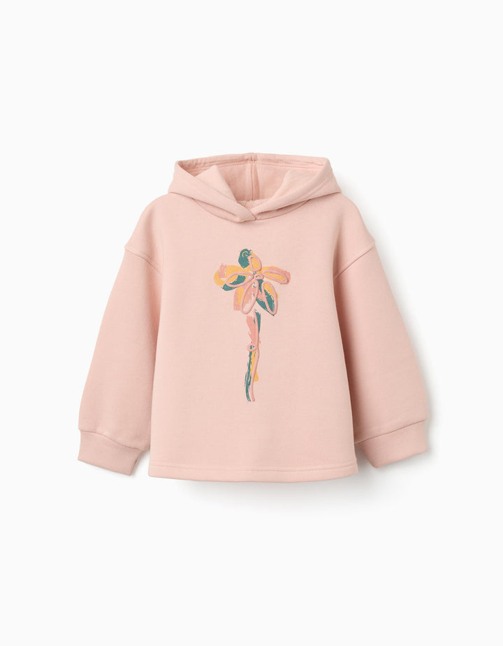 Sudadera con capucha rosa art