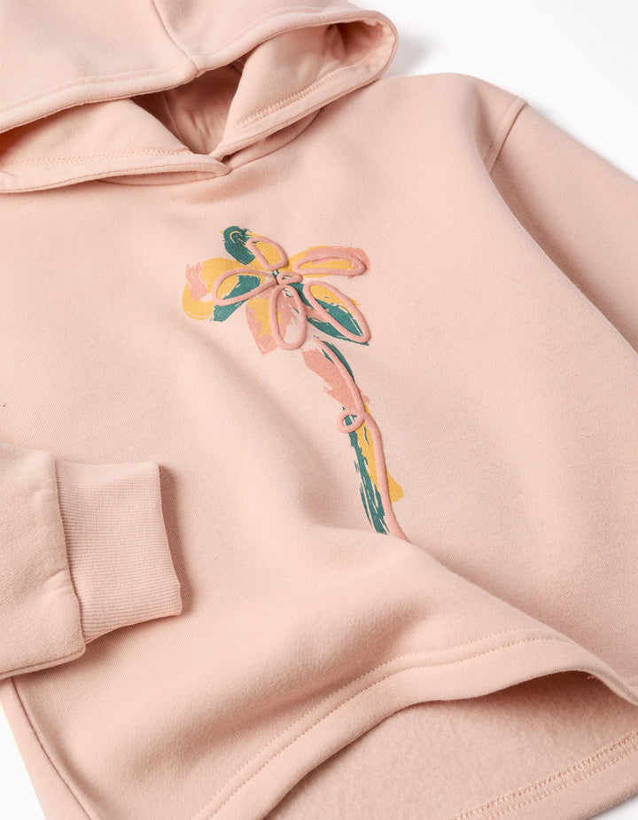 Sudadera con capucha rosa art