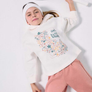 Sudadera con capucha blanca art