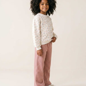 Chándal sudadera flores y pantalón rosa