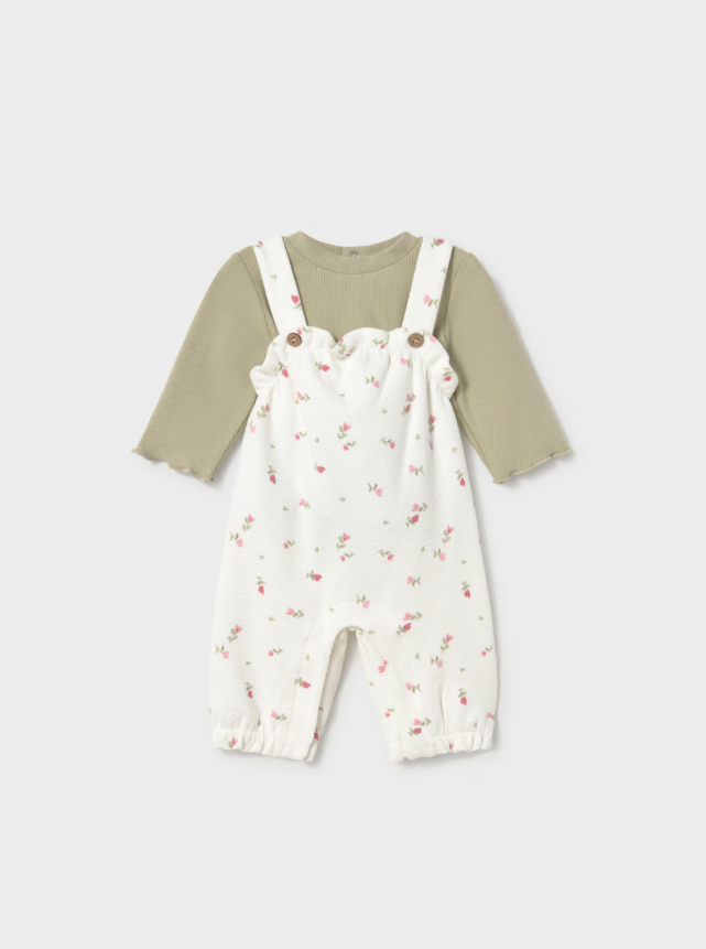 Conjunto peto flores y jersey bebé Mayoral