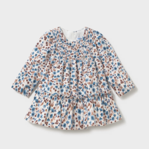 Vestido terciopelo estampado floral azul Mayoral