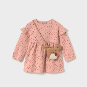 Vestido estampado puntitos con bolso Mayoral