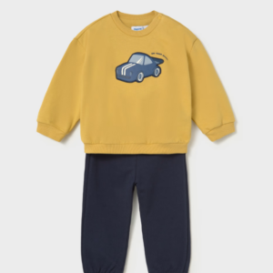 Conjunto pantalón y sudadera coche mostaza Mayoral
