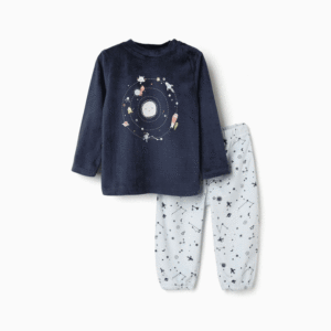 Pijama de terciopelo que brilla en la oscuridad planetas bebé