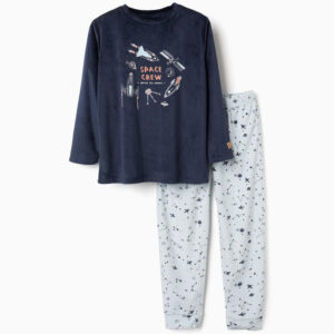 Pijama de terciopelo que brilla en la oscuridad planetas