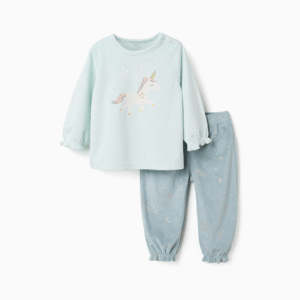 Pijama de terciopelo brilla en la oscuridad unicornio bebé