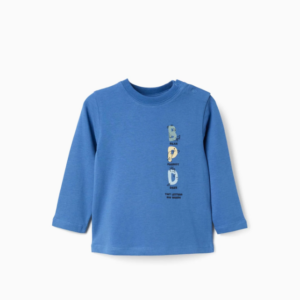 Camiseta letras azul bebé