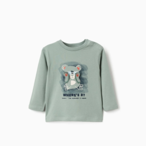 Camiseta oso verde claro bebé