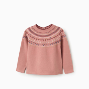 Jersey punto rosa empolvado
