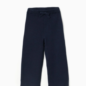 Pantalón punto acanalado azul marino bebé