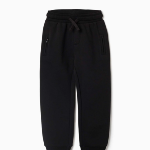 Pantalón felpita cremallera bolsillos negro
