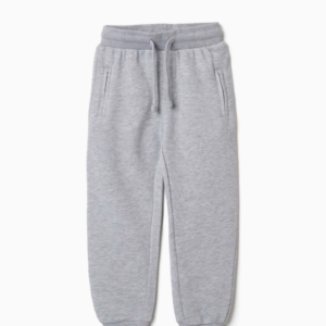 Pantalón felpita cremallera bolsillos gris claro